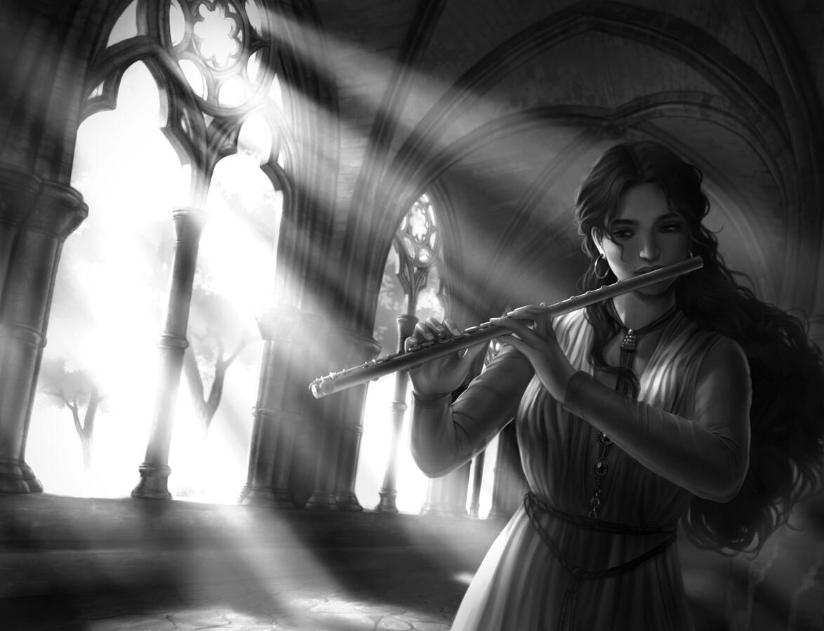 Artwork commissioned by Hachette for "La Tisseuse de Mélodies" by Sarah Abassi