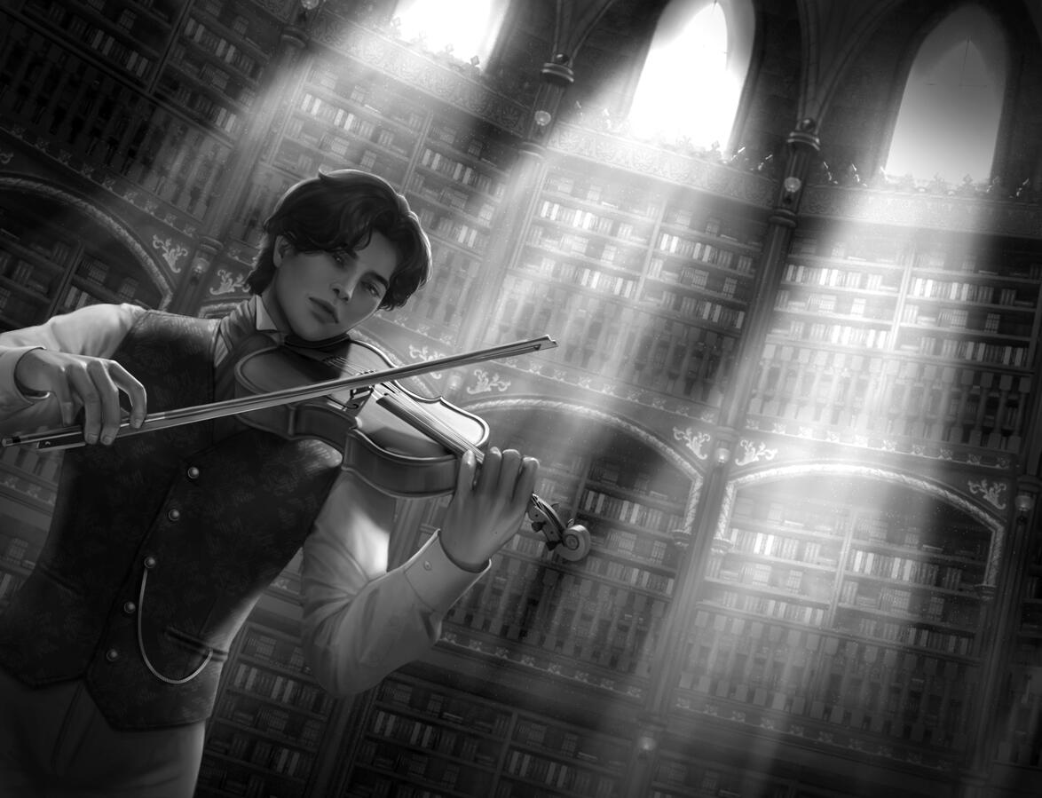 Artwork commissioned by Hachette for "La Tisseuse de Mélodies" by Sarah Abassi